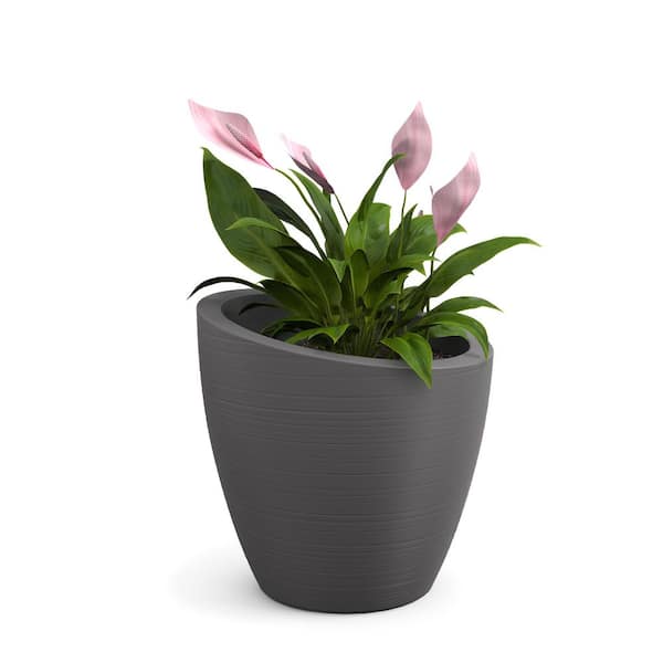 Mayne Modesto 20 in. Round Graphite Grey Polyethylene Planter