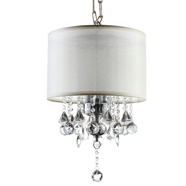 HomeSullivan 3-Light Silver Drop Assorted Crystal Chandelier