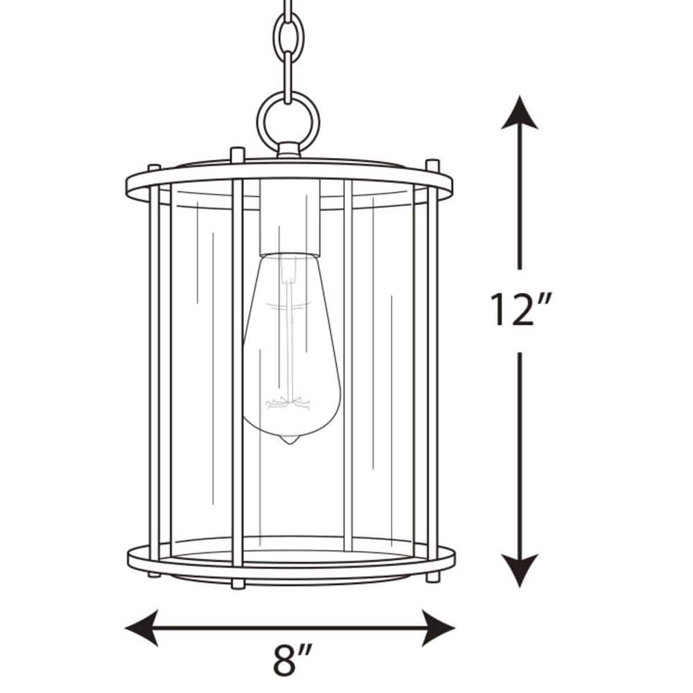 Gunther Farmhouse Clear Glass & Bronze Steel Hanging Lantern