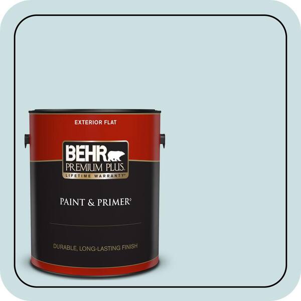 BEHR PREMIUM PLUS 1 gal. #S450-1 Beach Foam Flat Exterior Paint & Primer