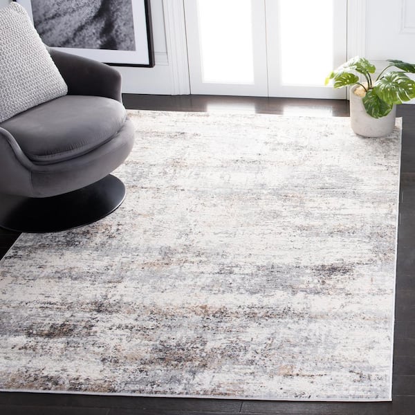 Amelia Gray/Gold 9 ft. x 12 ft. Distressed Area Rug