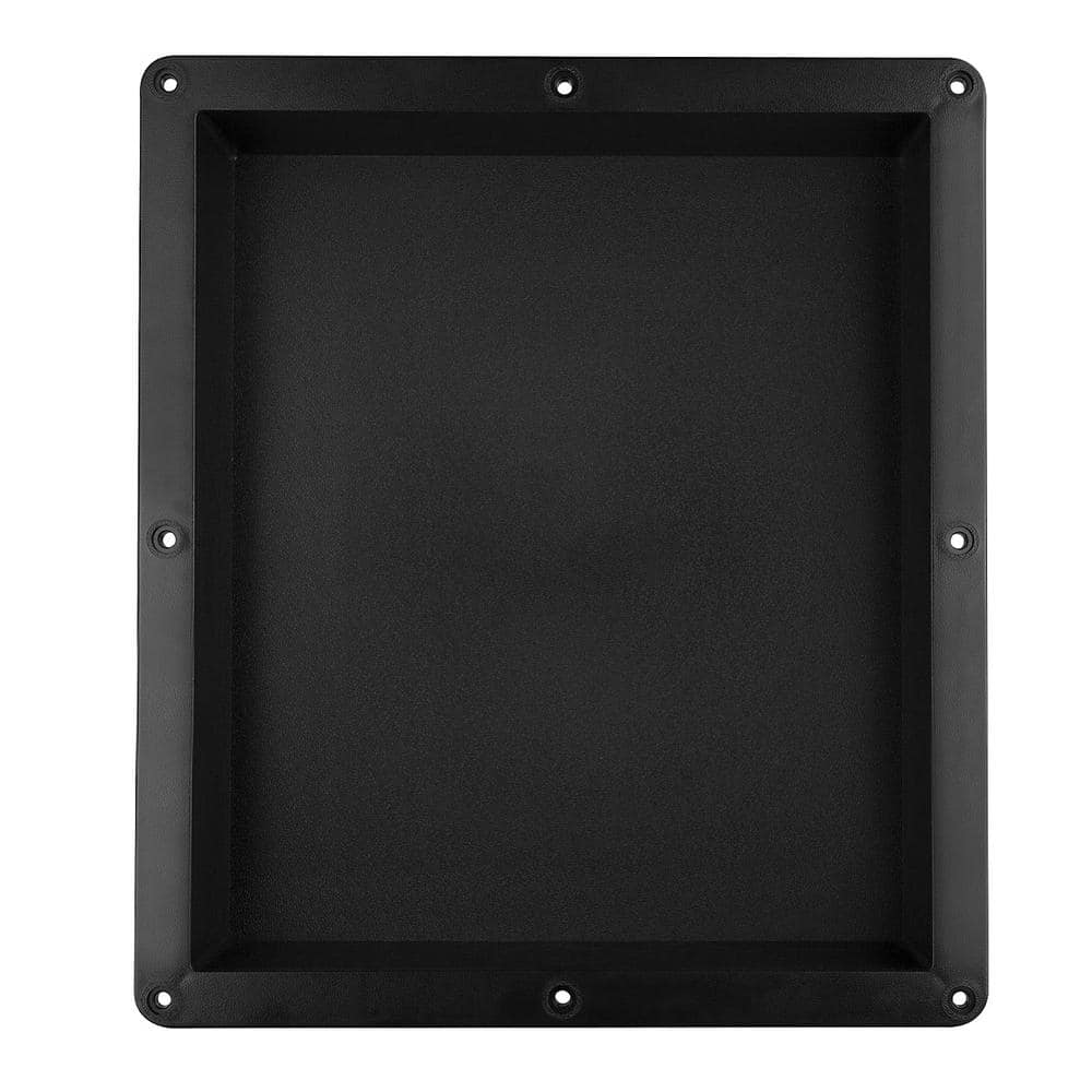 Black Plastic Recessed Shower Niche with Single Shelf