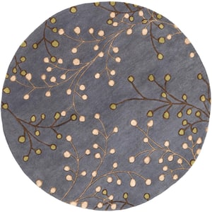 Aloysia Charcoal 6 ft. x 6 ft. Round Indoor Area Rug