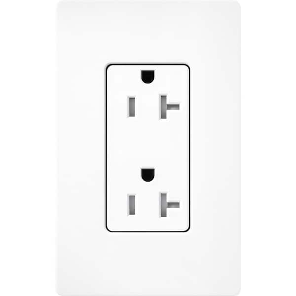 Claro 20-Amp Tamper-Resistant Duplex Receptacle, Brilliant White (SCRS-20-TR-BW)