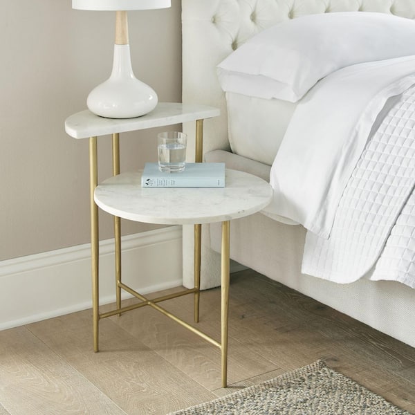 Steve Silver Patna White Marble Top Accent Table