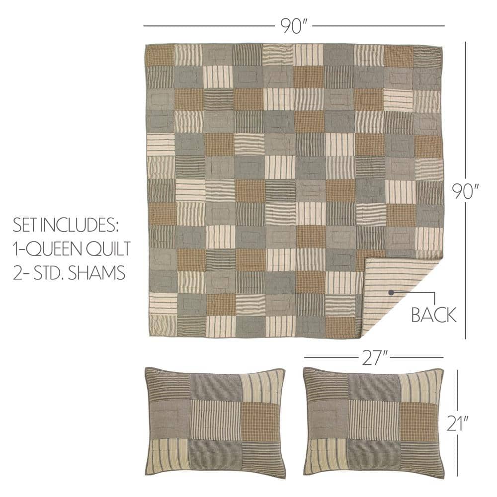 Sawyer Mill Farmhouse / Country Cotton Patchwork Coverlet Set
