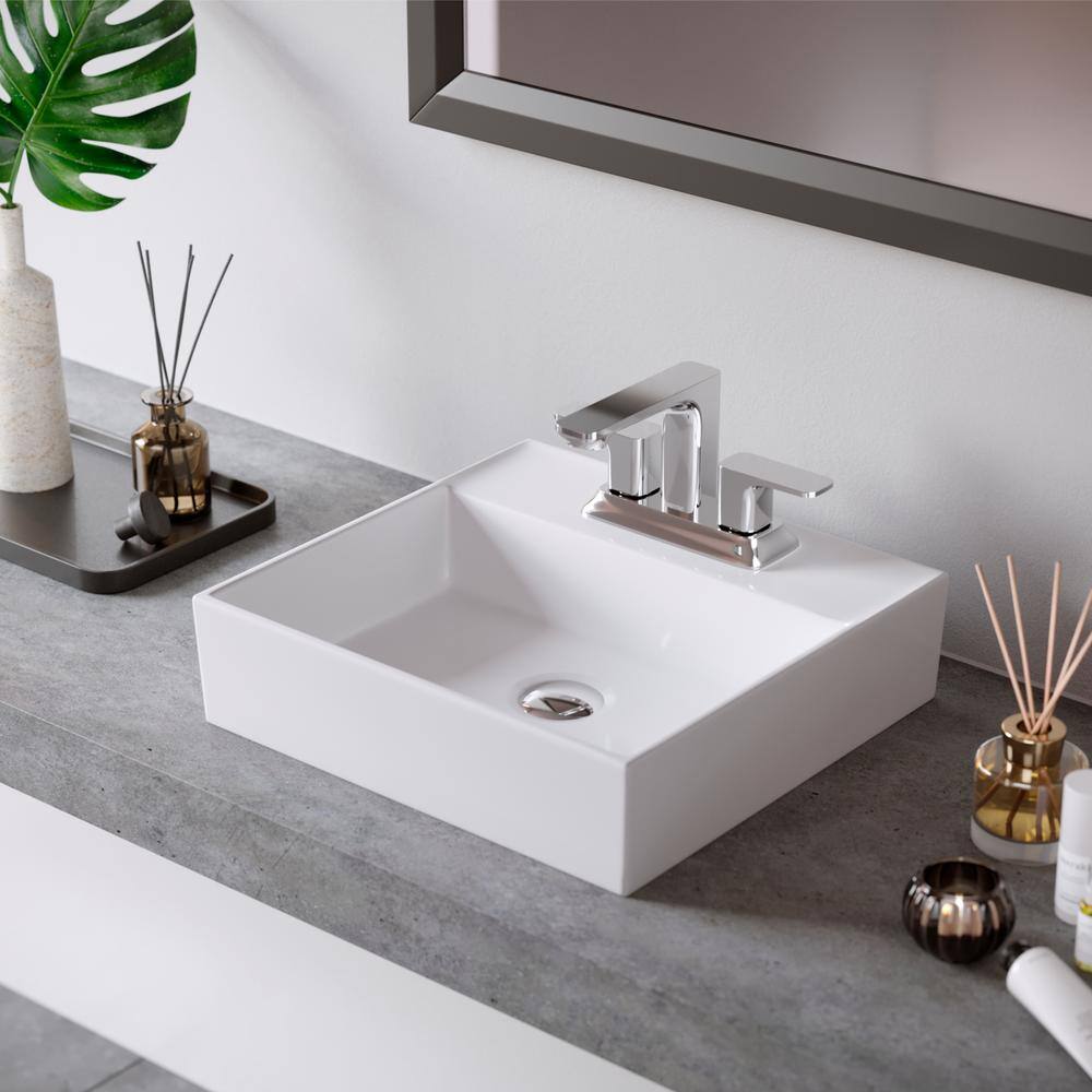 Venda Chrome Dual Handle Centerset Bathroom Faucet with Drain Assembly