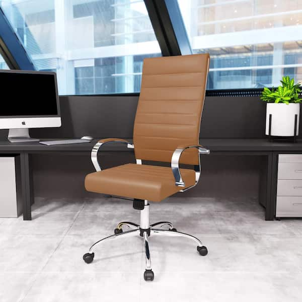 Dundee Leather Rolling Desk Chair