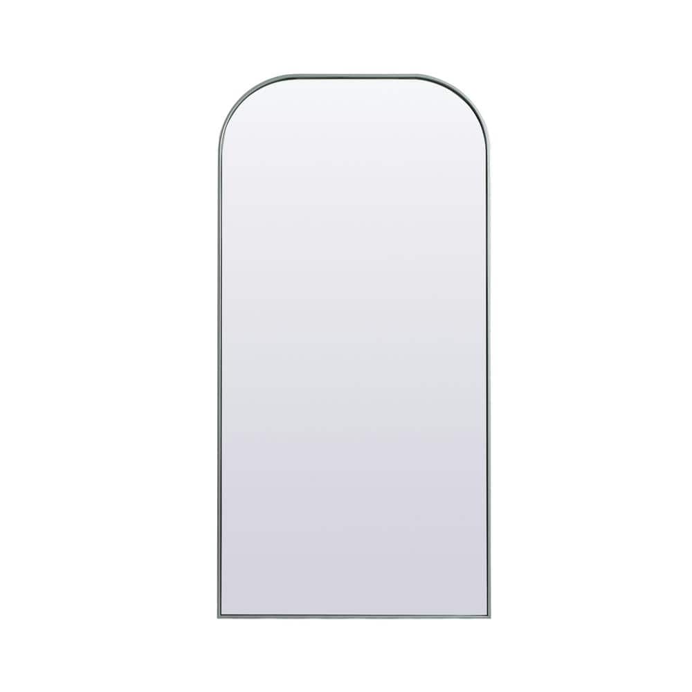 Simply Living 35 in. W x 72 in. H Arch Metal Framed Silver Full Length Mirr
