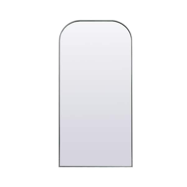 Unbranded Simply Living 35 in. W x 72 in. H Arch Metal Framed Silver Full Length Mirror