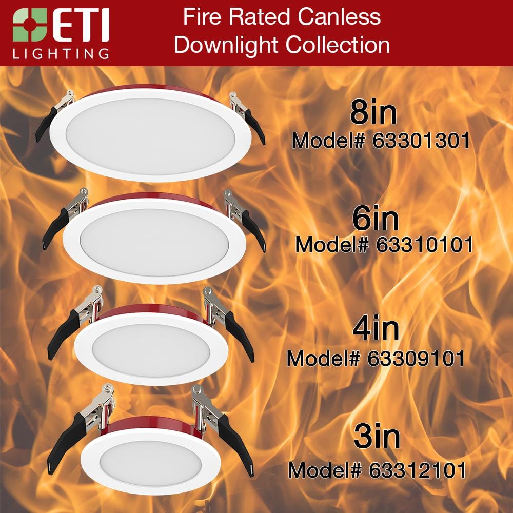 6-Inch Matte White Fire-Rated Canless LED Downlight