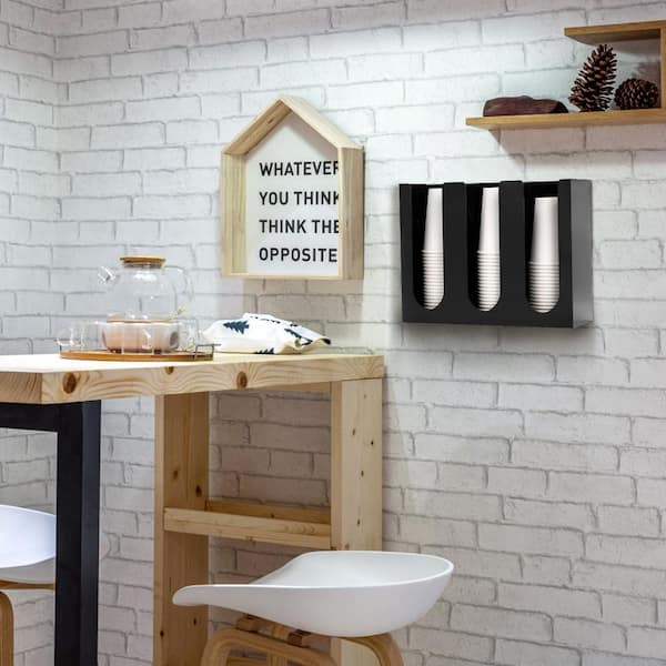 Acrylic Black Cup and Lid Organizer Holder Plastic Material for 12-16 oz. Disposable Cups Coffee Bar Storage