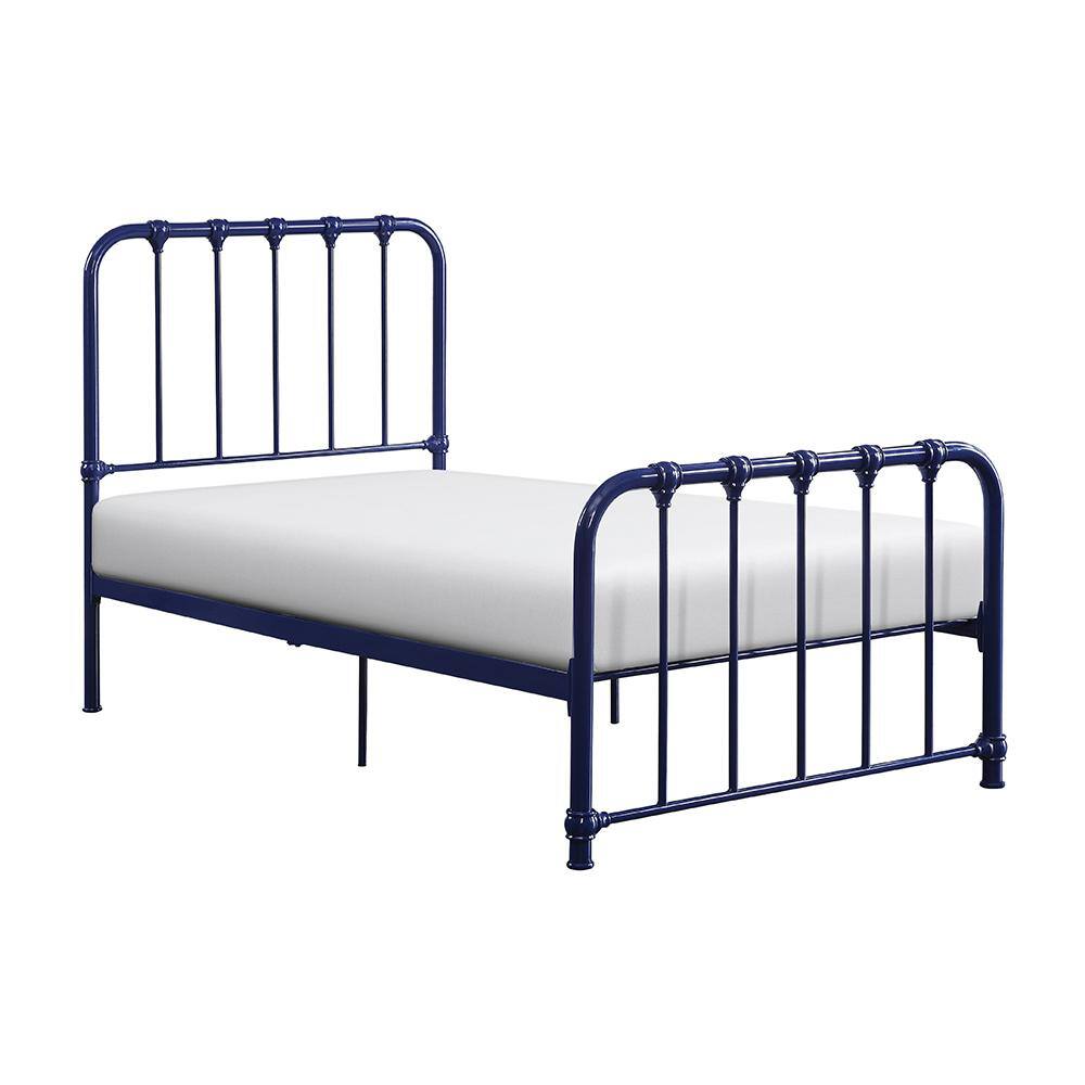 Bethany Twin Royal Blue Metal Platform Bed with Headboard