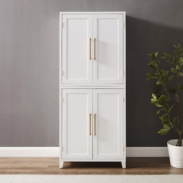 CROSLEY FURNITURE Roarke White Engineered Wood 30 in. Pantry
