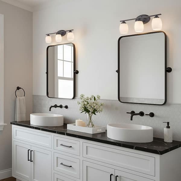 C Cattleya 24.25 in. 3-Light Oil-Rubbed Bronze Bathroom Vanity