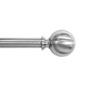 3/4 in. Drapery Single Curtain Rod Set with Classic Sphere Finials Brushed Nickel
