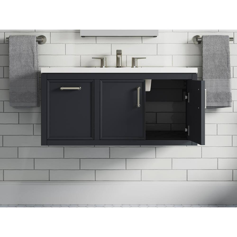 Winnow 36-Inch Slate Gray Painted MDF Bathroom Vanity with Quartz Top