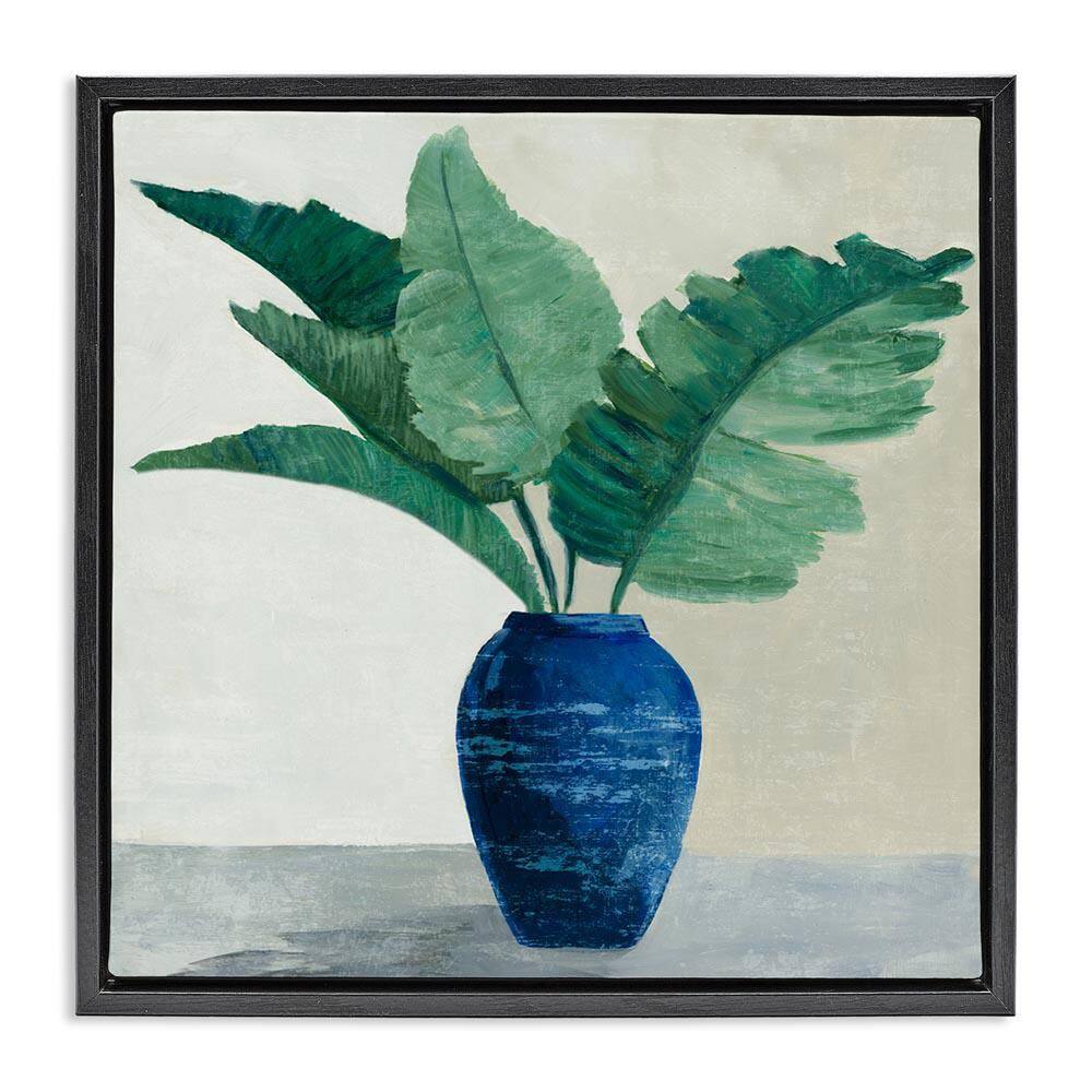 Fan Palms in Vase by Jacob Q Black Floater Frame Nature Graphic Art Print 25 in. x 25 in. price history on PriceWatchPro