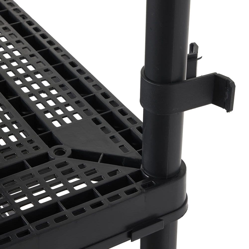 Black 4-Tier Resin Indoor/Outdoor Storage Shelving Unit