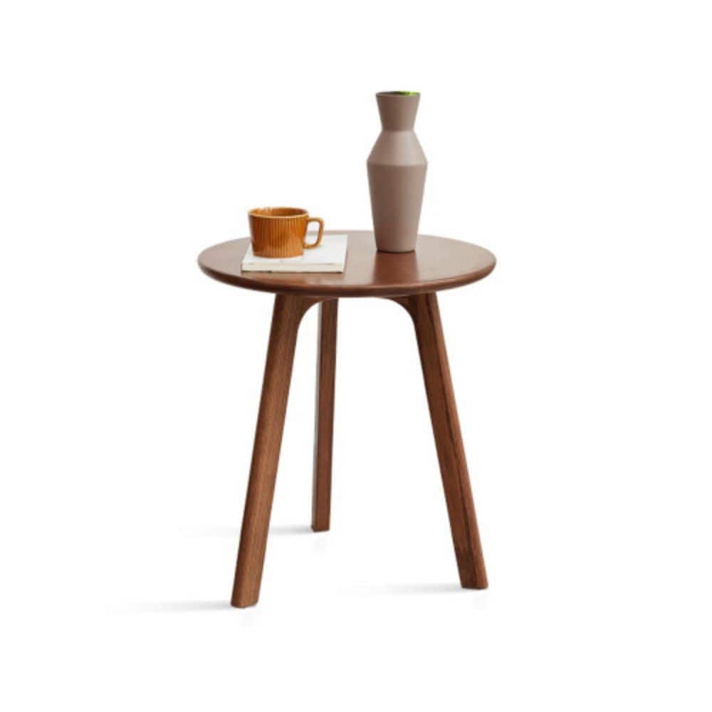 Round side table-100% Natural Solid Oak, Easy to Assemble, Drak Brown price history on PriceWatchPro