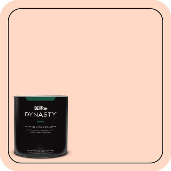 BEHR DYNASTY 1 qt. #230C-2 Shell Coral Semi-Gloss Enamel Interior Stain-Blocking Paint & Primer