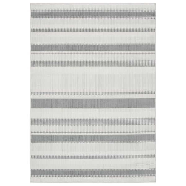 Home Dynamix Tripoli Mateo Gray/Cream 8 ft. x 10 ft. Striped Indoor ...