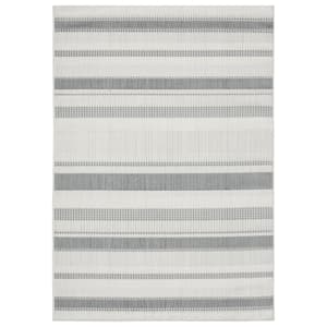 Home Dynamix Tripoli Mateo Charcoal/Cream 5 ft. x 7 ft. Striped Indoor ...