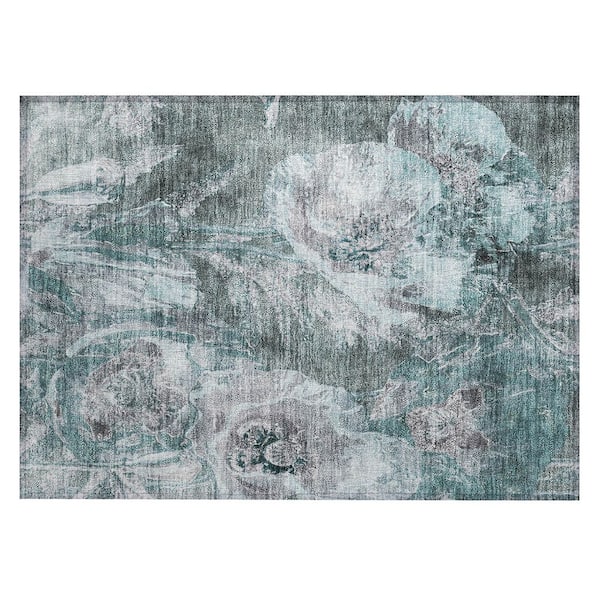 Chantille Machine Washable Indoor/Outdoor Abstract ACN2798 Teal 2 ft. x 3 ft. Accent Rug