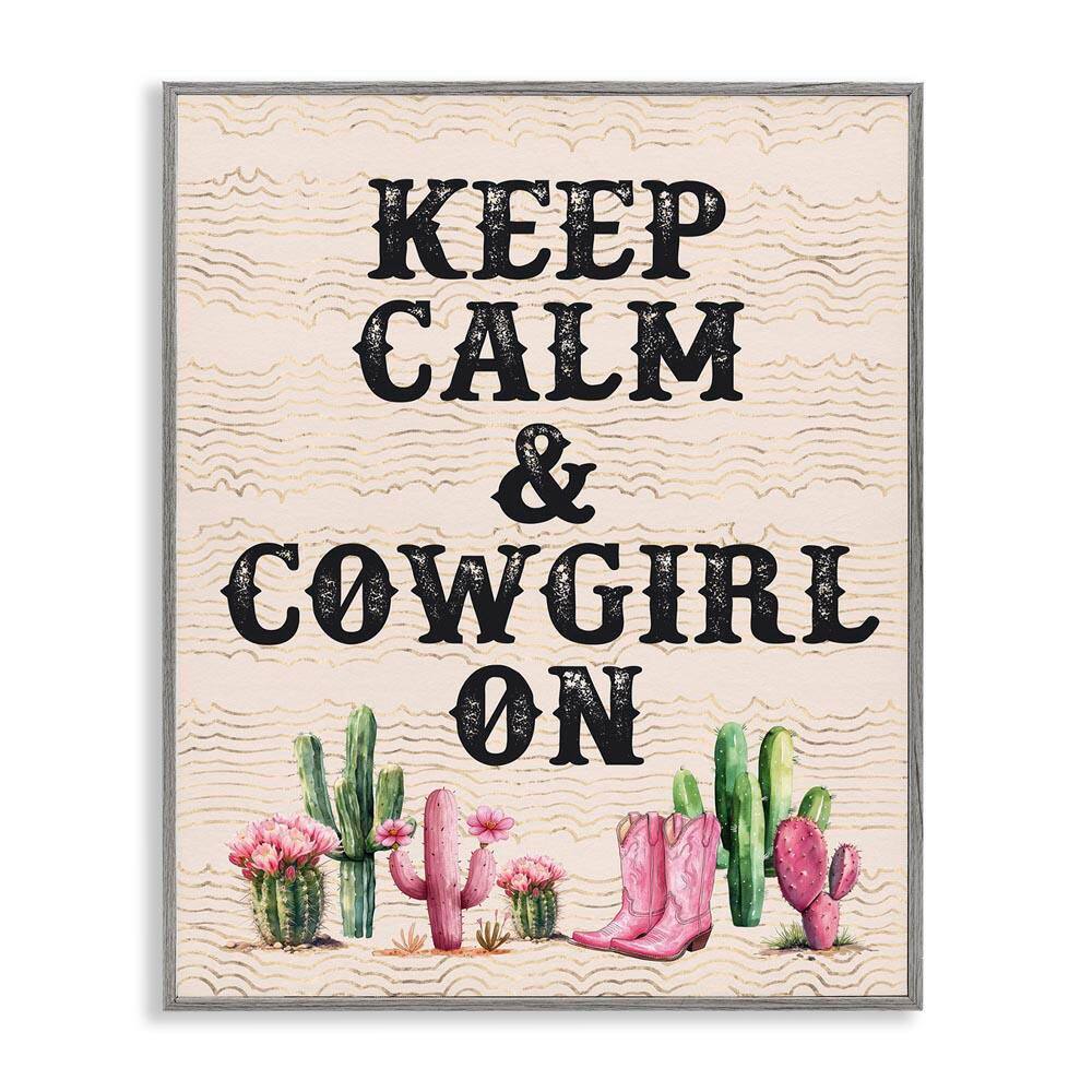 Keep Calm and Cowgirl On by Lettered and Lined Gray Framed Nature Giclee Art Print 30 in. x 24 in. price history on PriceWatchPro