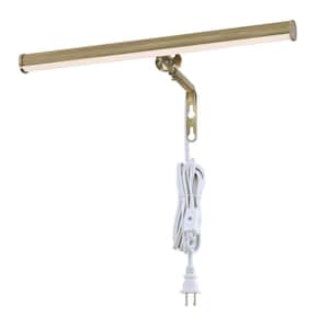14 in. 4-Watt Antique Brass Adjustable Integrated LED Picture Light with Decorative Hinge, 3000K
