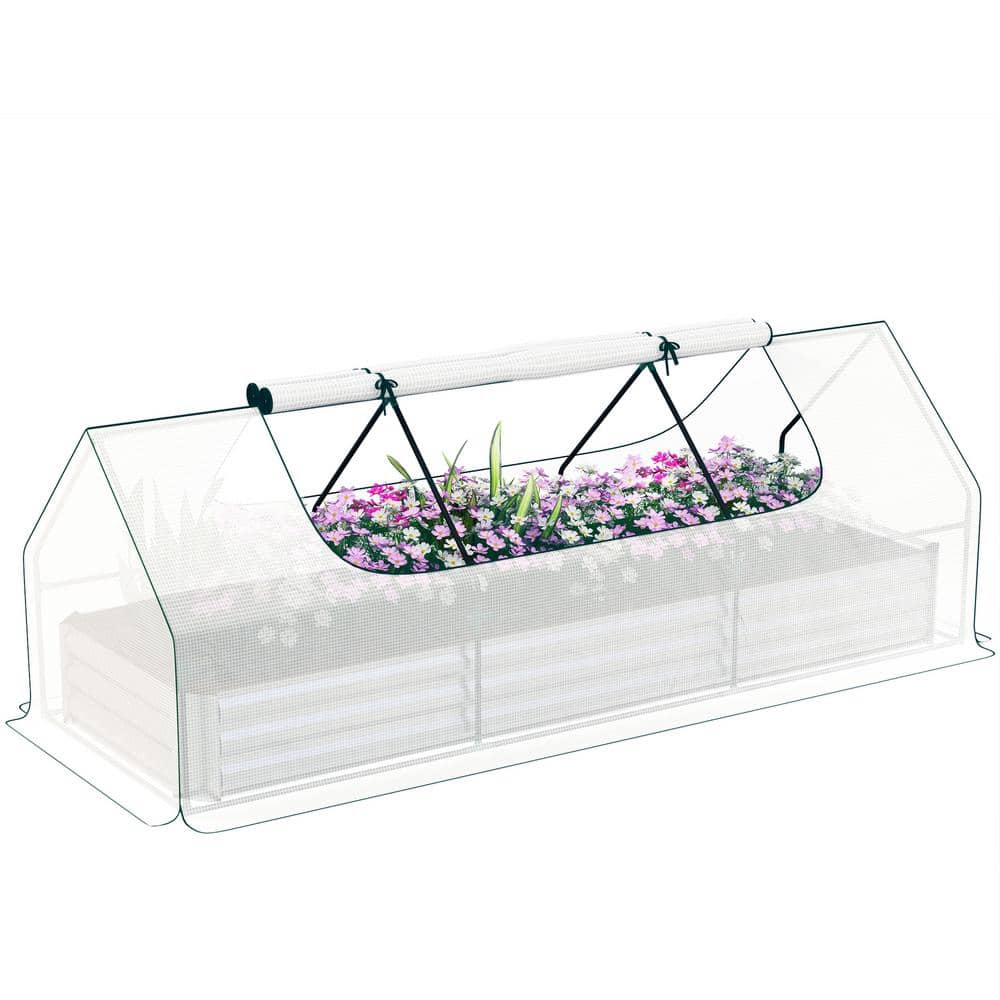 106.3 in. W x 35.4 in. D x 36.6 in. H Raised Garden Bed with Mini Greenhous