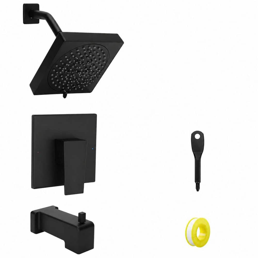 Matte Black Shower Trim Kit with Shower Head, Lever Handle and Tub Spout, Stainless Steel, Valve Not Included price history on PriceWatchPro