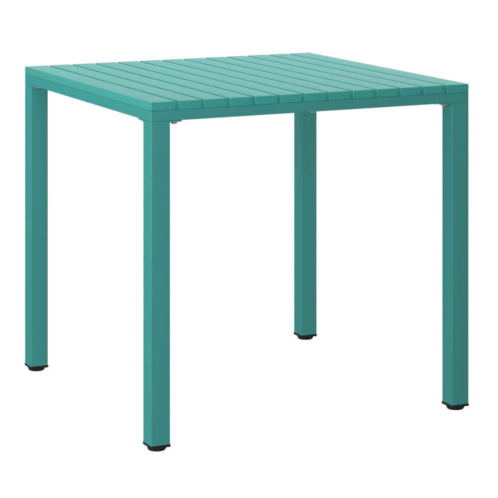 "Frond&Form Modern Outdoor 31.5"" Poly Plastic Square Table Top Patio Bistro Dining Table, Turquoise" price history on PriceWatchPro