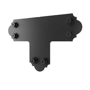 OWT Lite Laredo Sunset 5 in. 12-Gauge Black Galv. St. T-Tie Wood Connector Plate Kit with Hex Cap Nuts