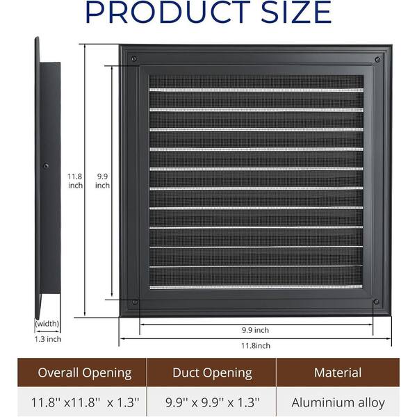 thumbnail image 2 of PATIKIL 16 X 2 Inch Door Air Vent Cover, Heavy Duty Aluminum Grille Ventilation Cover Louvered 2 of 9