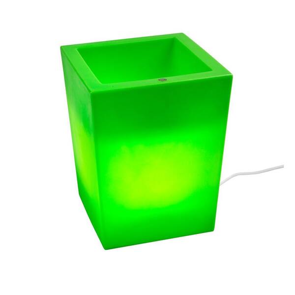 Filament Design Twist Production 17 in. Apple Green Outdoor Lighted Planter