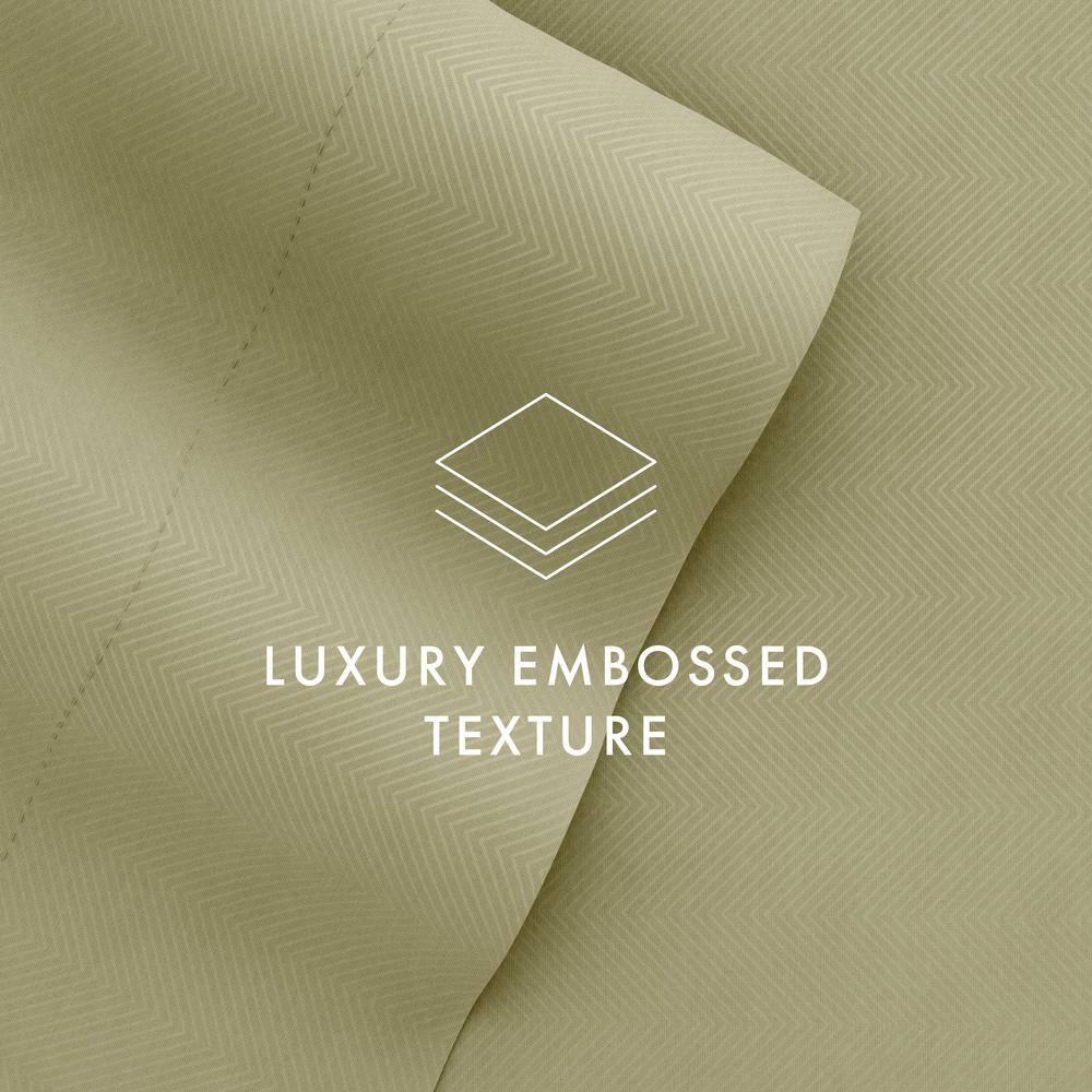 Sage Chevron Deep Pocket Full Microfiber Sheet Set