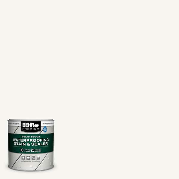 BEHR PREMIUM 8 oz. White Base Solid Color Waterproofing Exterior Wood Stain and Sealer Sample