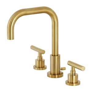 Manhattan 8 in. Widespread 2-Handle Bathroom Faucet in Brushed Brass