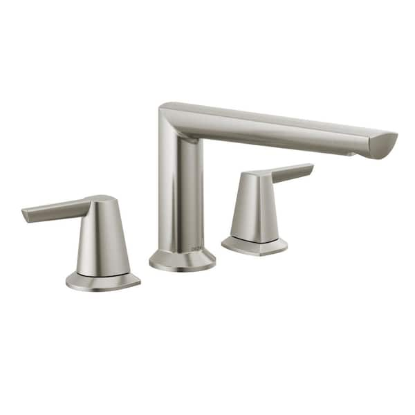 Delta Galeon 2 Handle Deck Mount Roman Tub Faucet Trim Kit In Lumicoat