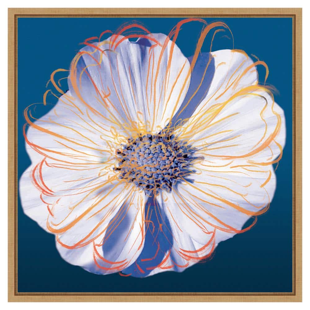 Flower Pop Pastel II Abstract Canvas Art with Maple Frame