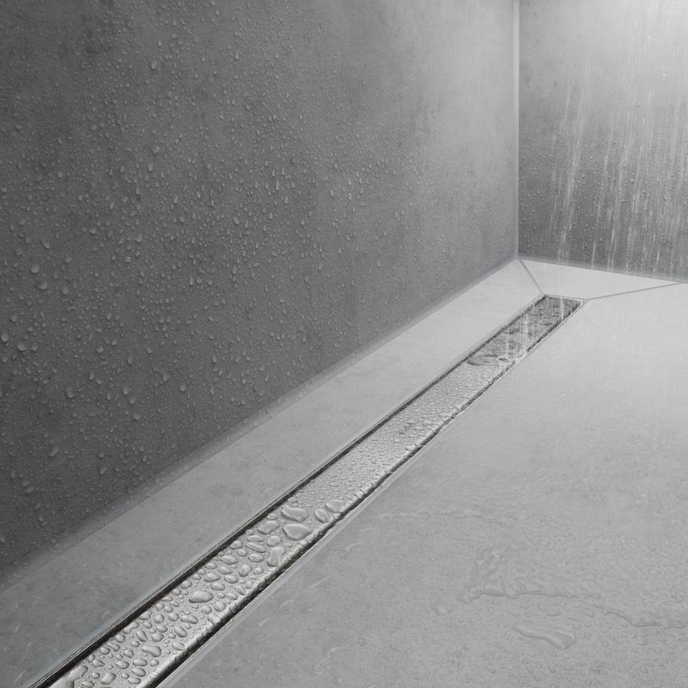 Brushed Stainless Steel Adjustable Linear Shower Drain Trim