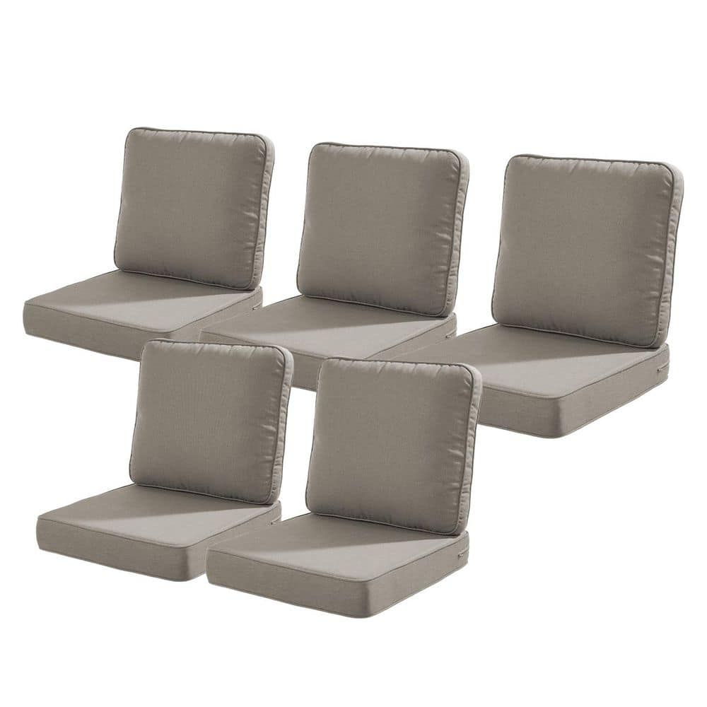 23 in. x 24 in. x 4 in. 10-Piece Deep Seating Outdoor Lounge Chair Replacement Cushion and Back Pillow in Light Gray price history on PriceWatchPro