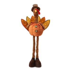 37.00 in. H/24.00 in. H Fabric Turkey Standing Decor with Telescoping Legs