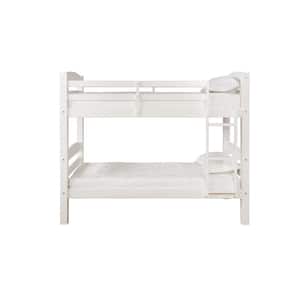 Sanders White Twin Over Twin Bunk Bed with Heavy Duty Slats