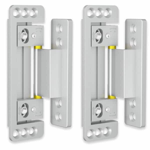 2 Pack Silver Hidden Door Hinges Ultra, Thin Hidden Hinge for Secret Door Invisible Hinges Silent Hidden Door Hinge