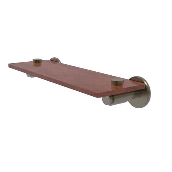 Allied Brass Tribecca Collection 16 in. W x 2.5 in. H x 5 in. D Wood Rectangular Shelf in Antique Brass