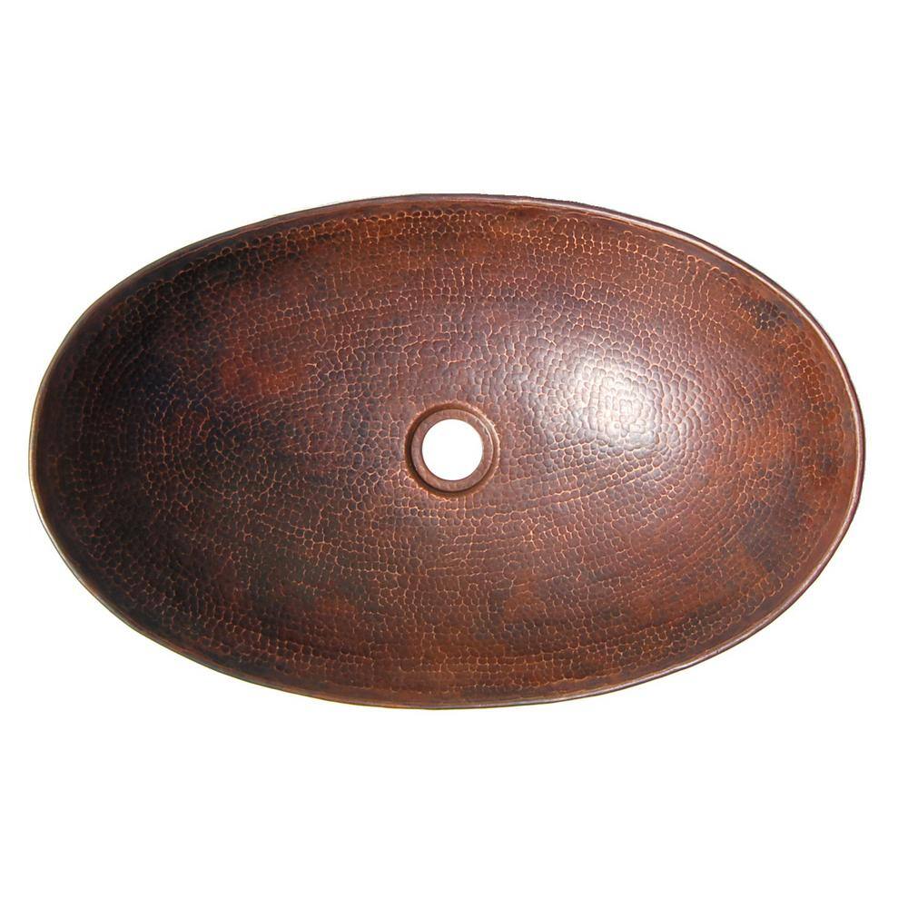 Antique Dark Copper Canoe Shaped Vessel Sink