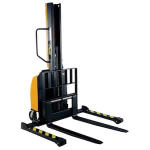 63 in. Narrow Mast Stacker with Power Lift and Adjustable Forks
