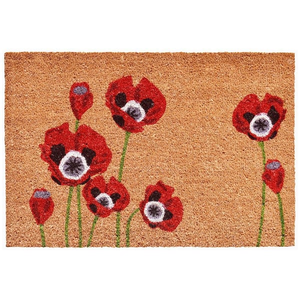 Red Poppies Door Mat 24 in. x 36 in.
